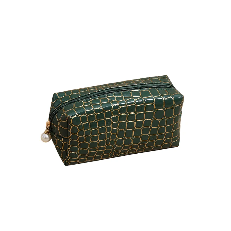 Trousse de toilette de voyage à motif de pierre tendance, trousse de maquillage portable de grande capacité pour produits de soins de la peau_voghion.com