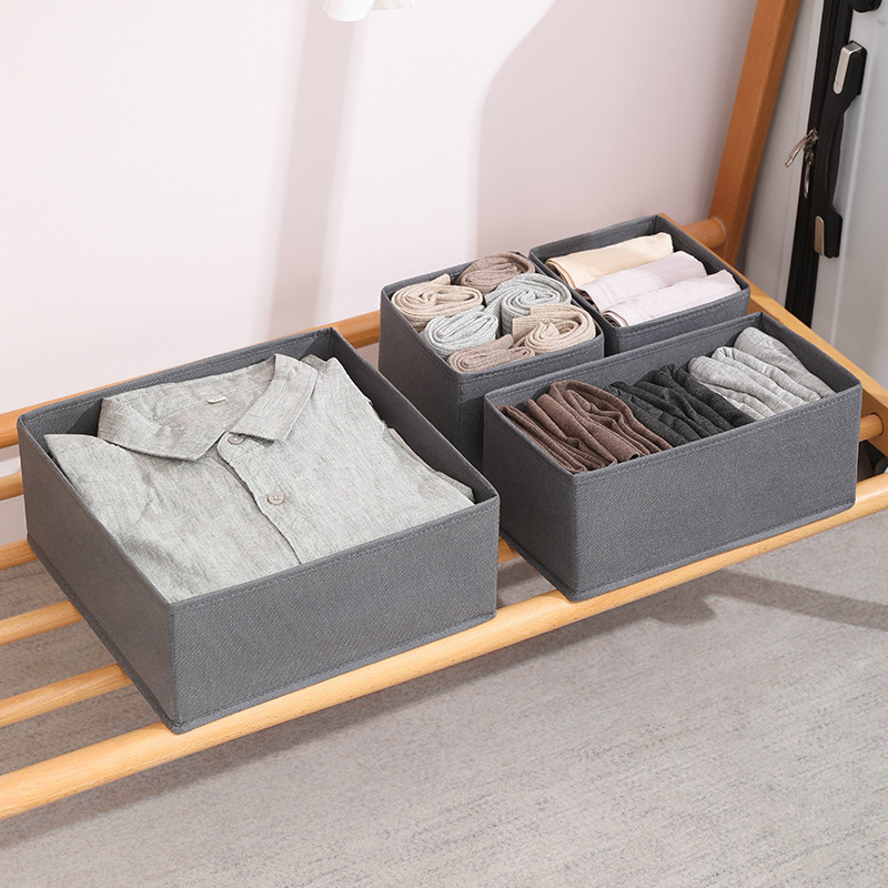 Ensemble de six pièces de rangement pour la maison sans couvercle Boîte de rangement pliable pour articles divers Boîte de rangement pour jouets Boîte de rangement pour vêtements pour la maison