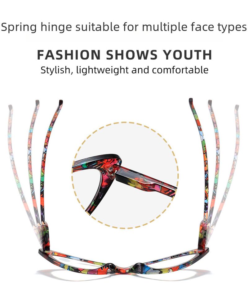 Kaiya Anti-blue Printed New Fashion Trend Women's Old Light Mirror Frame Manufacturers Wholesale Reading Glasses_voghion.com