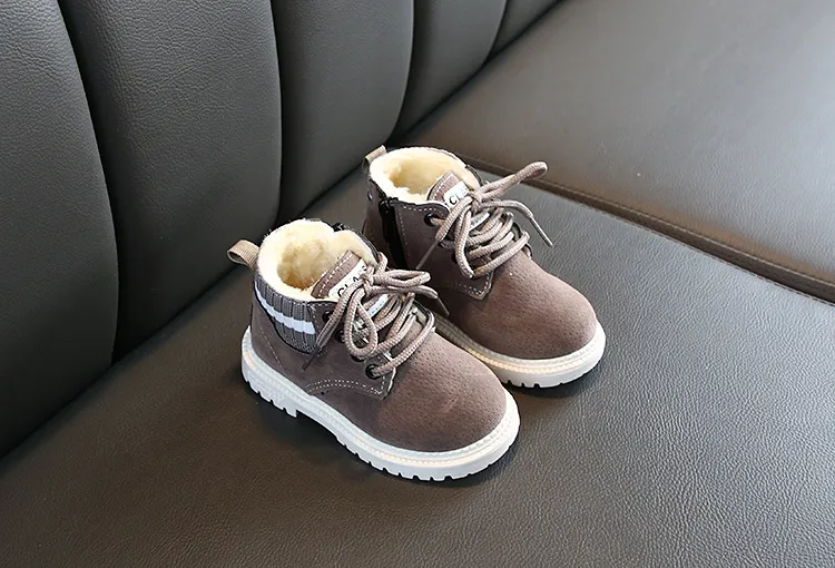 Plüsch Kinder Winter Schnee Baumwolle Stoff Kinder Schuhe Cutefeet Baby Kleinkind Jungen Mädchen Warme Stiefel Größen 21-30_voghion.com