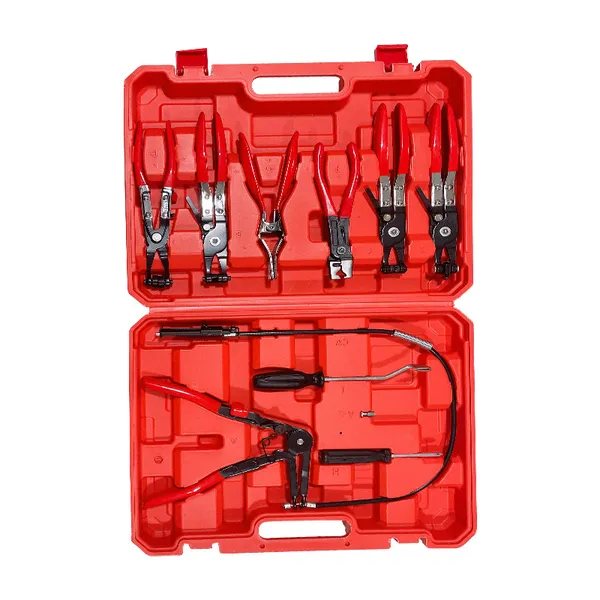 Straight Throat Type Car Water Pipe Clamp Pliers, Oil Pipe Clamps, Snap Pliers Tools, Red Set_voghion.com