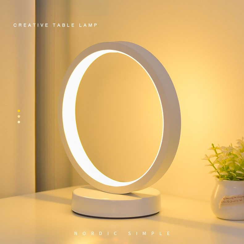 Minimalist Modern Fashion Ring Table Lamp For Bedside, Study, Bedroom, Living Room, Dormitory, Adjustable Decorative