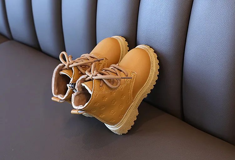 Botas altas de nieve de invierno para niños de moda 2024, zapatos de cuero para niños, lindas botas impermeables hasta los tobillos, botas cálidas para niñas, tallas para bebés_voghion.com