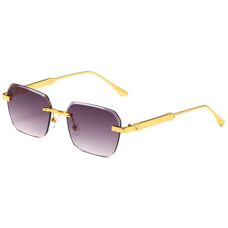 Women's Frameless Square Sunglasses Gradient Lens Street Style_voghion.com