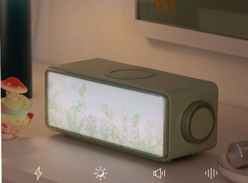 【 Colecția 1706 People 】 Boxă Bluetooth Shou Xing Hua Jing, lumină de atmosferă pentru dormitor, cu încărcare wireless, trei inci_voghion.com