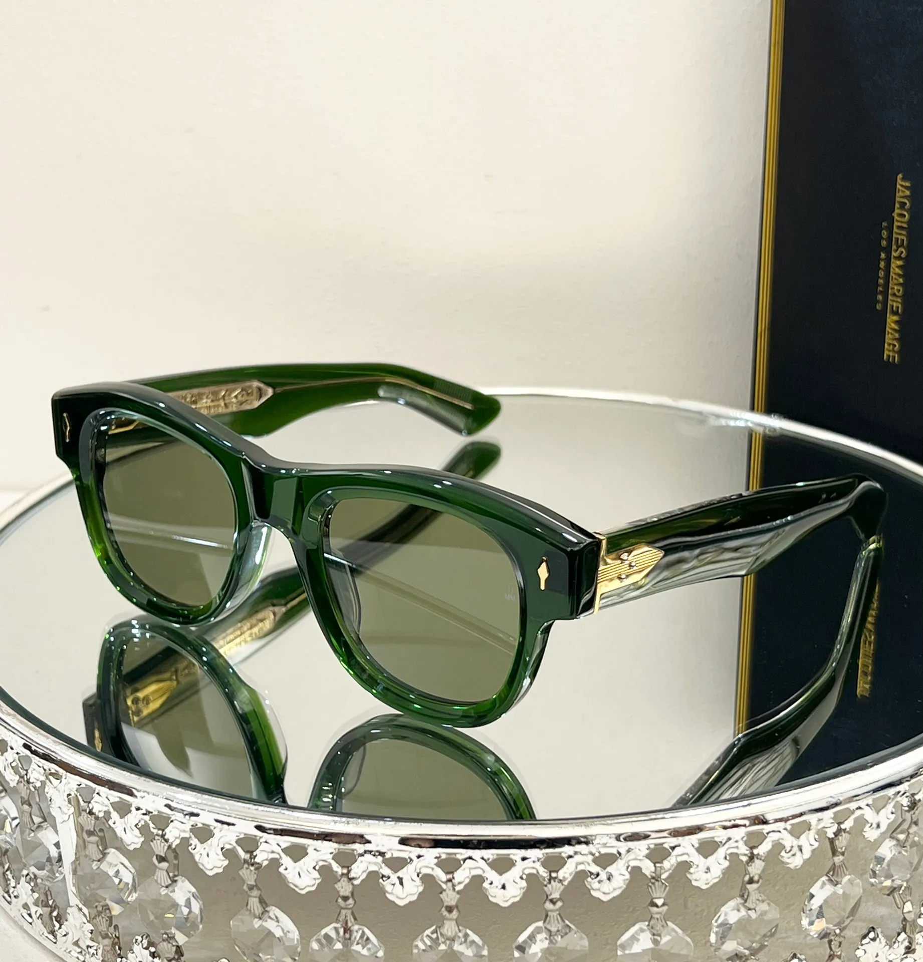 jacquemuly Per donna Estate 001 Quadrato rettangolare Nero Grigio lucido 53 mm Occhiali da sole da donna Occhiali moda Casuale_voghion.com