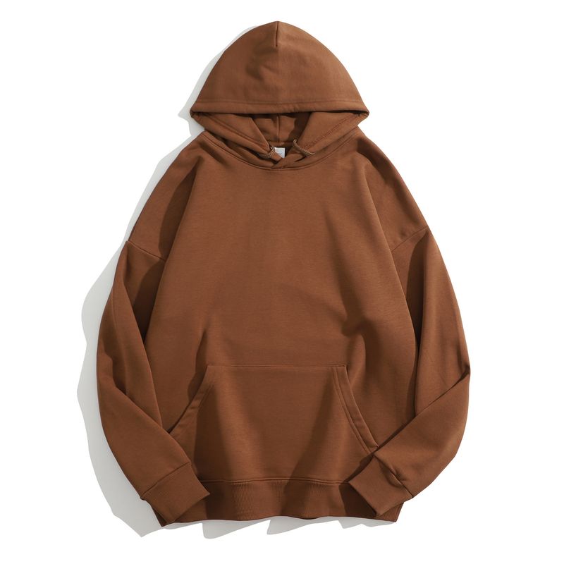 Frühling und Herbst 380G Große Woll Hoop Paar Familie Stil Einfarbig Schulter Hoodie Druck_voghion.com