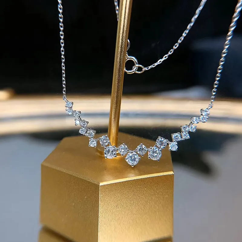 Colliers pendentifs CAOSHI Collier pour femme pour fiançailles Bijoux de mariage avec une rangée de cristal brillant Élégant Femme_voghion.com