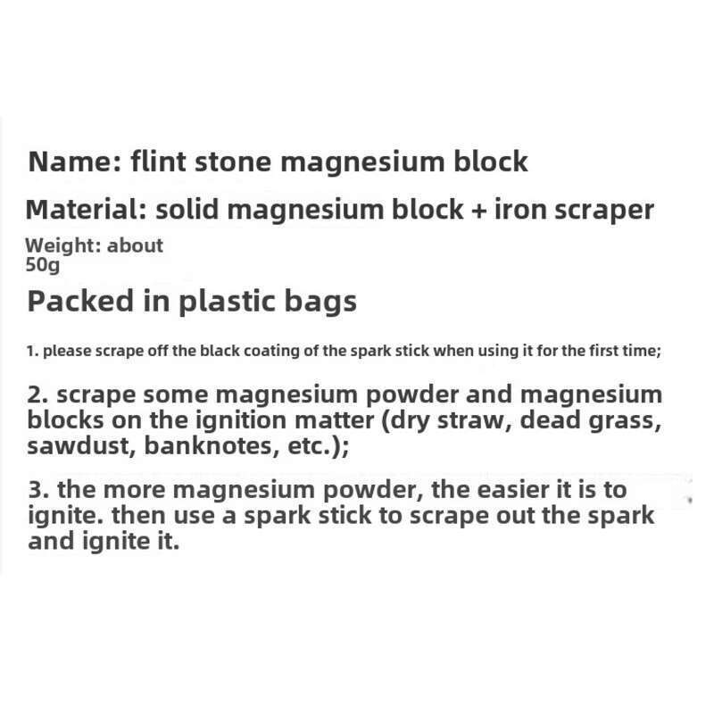 Solid Large Magnesium Block Survival Multifunctional Rod - Waterproof And Flint For Outdoor_voghion.com