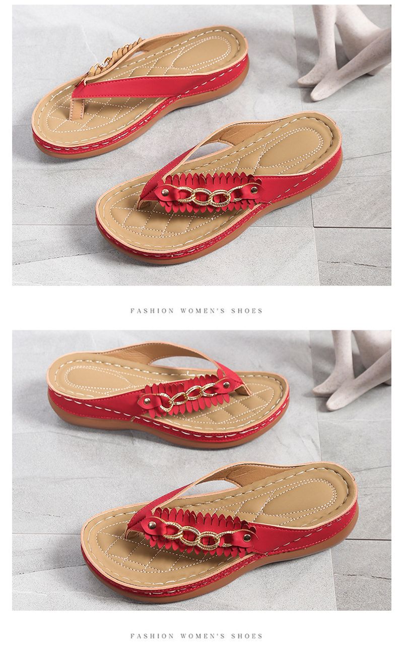 übergroße, dickbesohlte Fischgrät-Slipper für Damen mit Quasten, die außen schräge Absätze tragen und_voghion.com