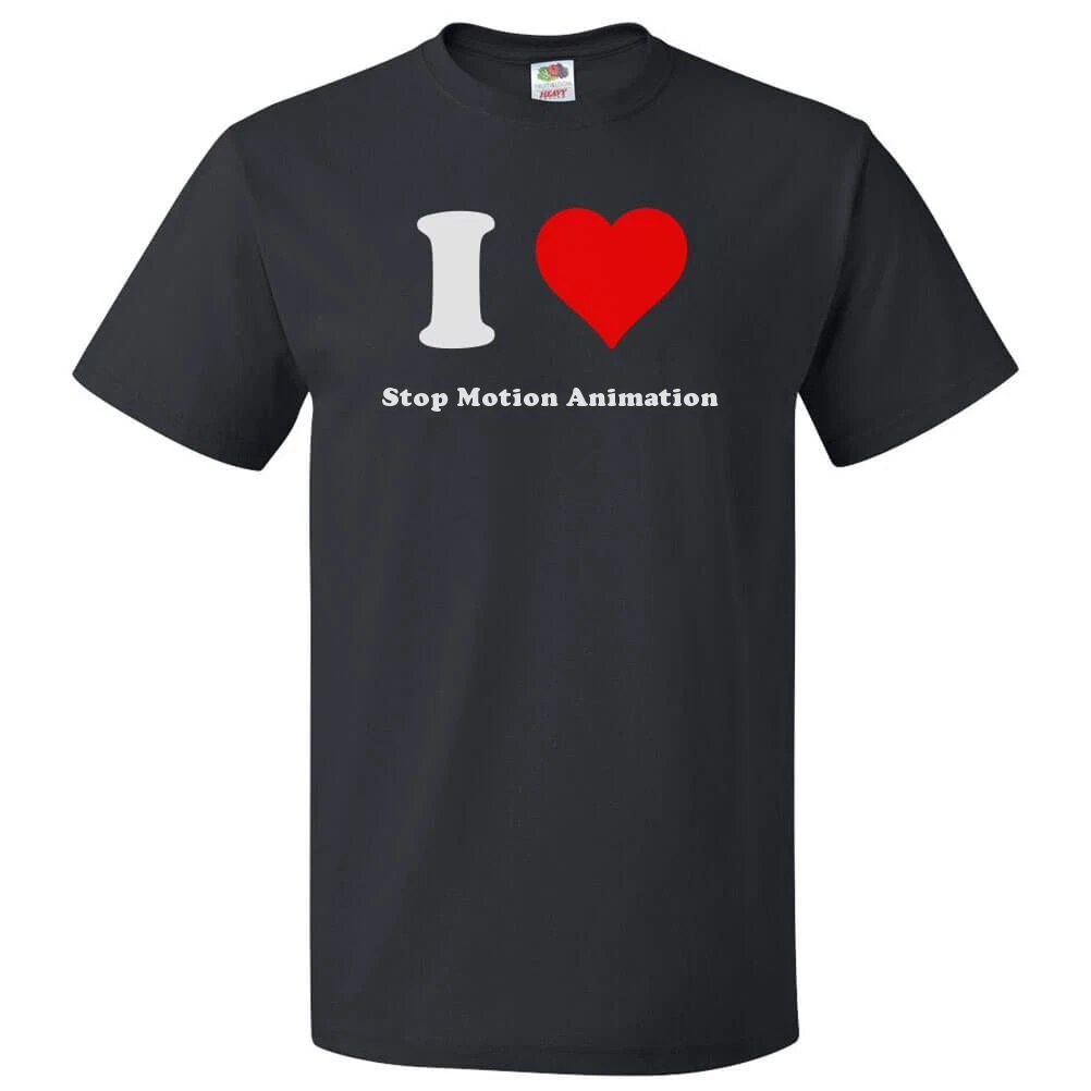 T-shirt i love stop motion animation voor dames en heren_voghion.com