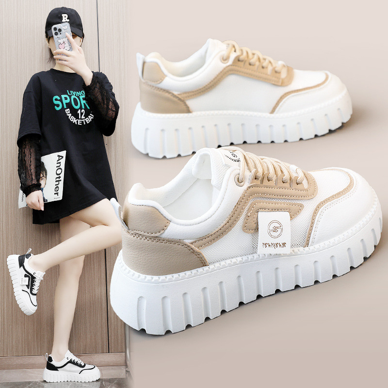 Women's shoes increase mesh shoes sponge bottom wear-resistant trend street pat simple women's shoes student shoes