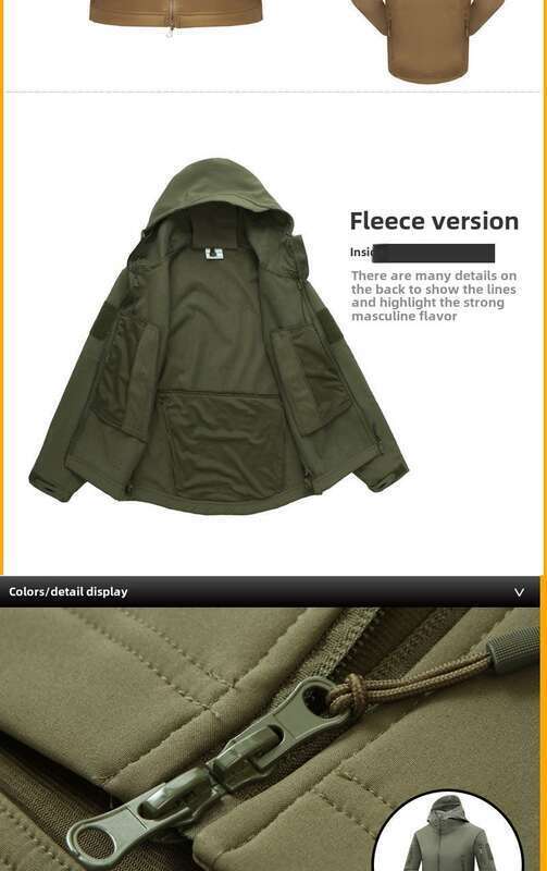 【 Well - Reviewed】 Outdoor Shark Skin Assault Set For Men, Autumn Winter Fleece Jacket, Soft Shell_voghion.com