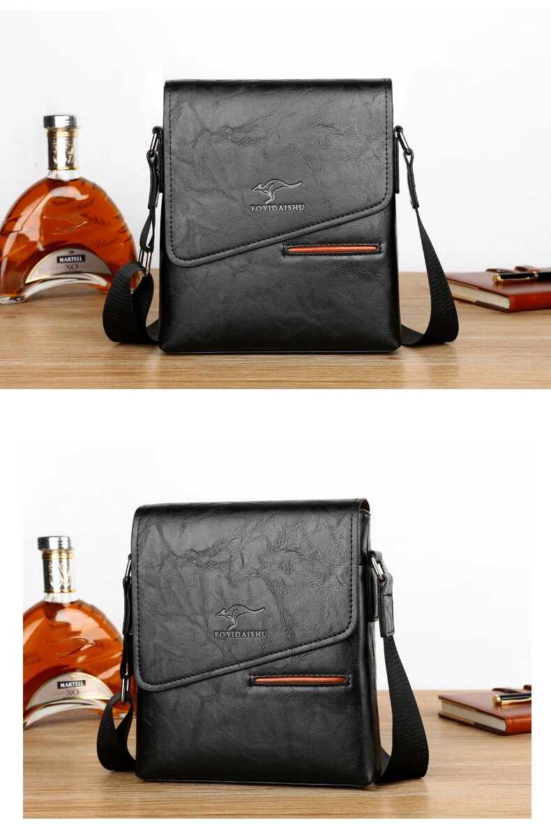 Summer Brand Kangaroo Messenger Bags Leather Casual Crossbody For Men Business Shoulder Bag Male Small Handbag_voghion.com