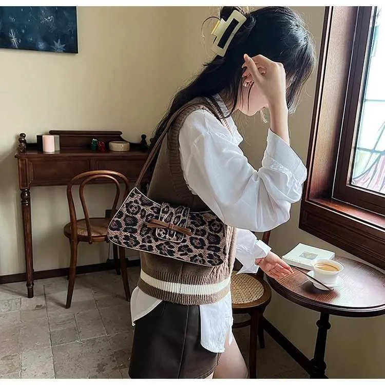 Vintage Leopard Print Shoulder Bag For Women Soft Pu Leather Handbag_voghion.com