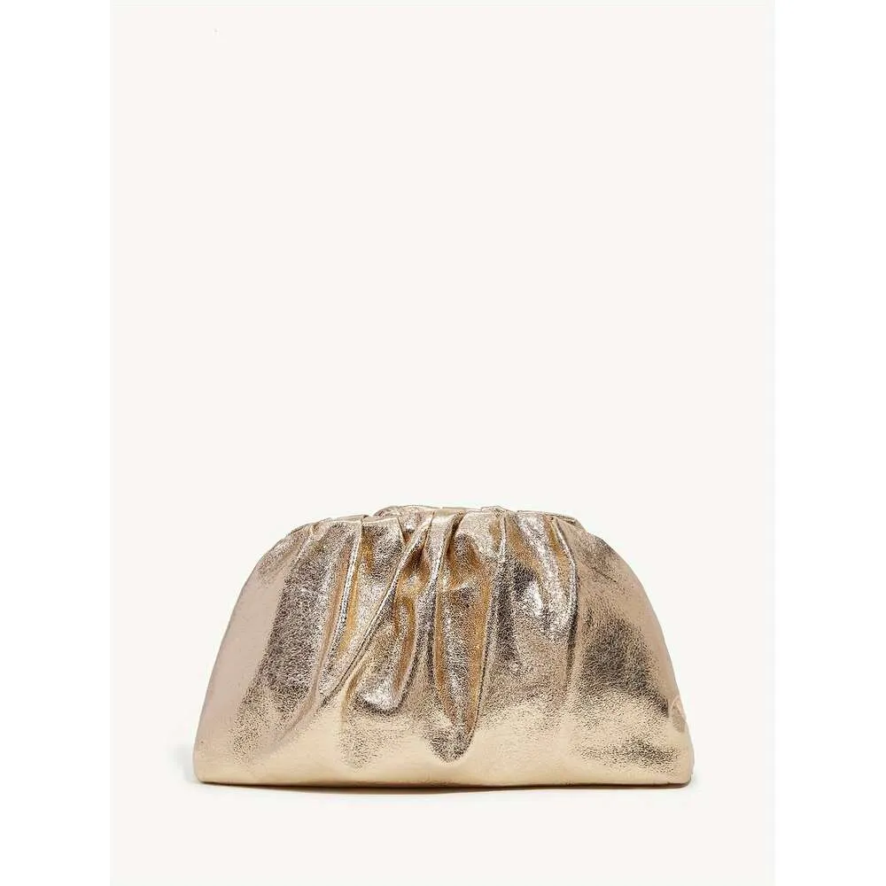 Pochette métallique pour femme de couleur or argenté, idéale pour une fête de mariage, Noël, la Saint-Valentin et un dîner_voghion.com