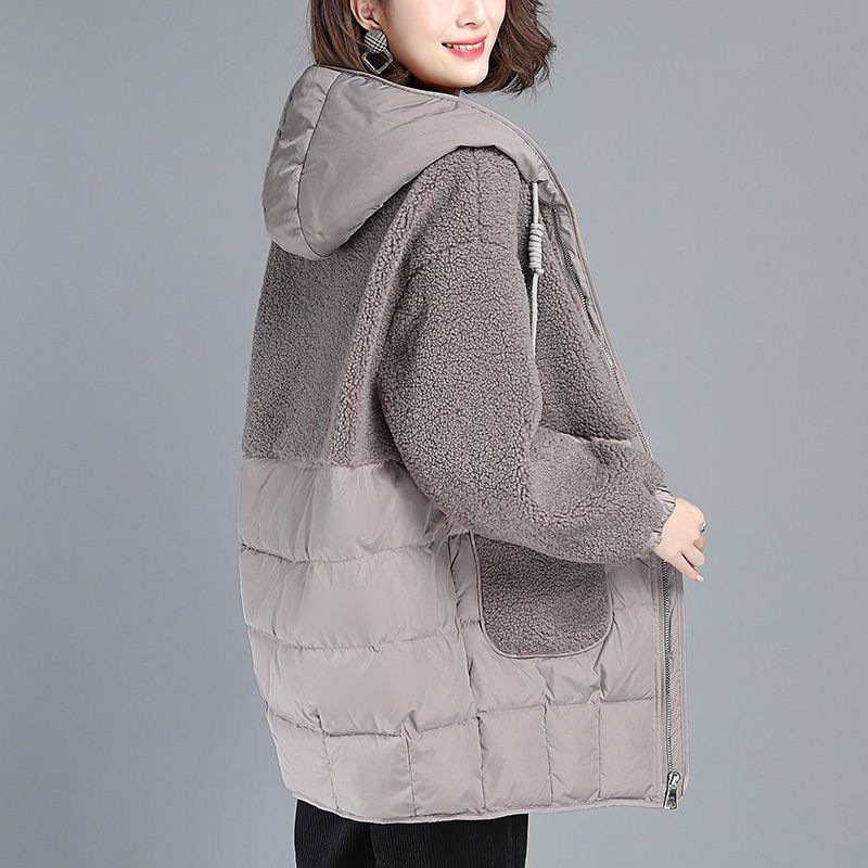 Vêtements pour femmes veste ample chaude manteau en coton mi-long en laine d'agneau grande taille manteau en coton manteau épaissi
