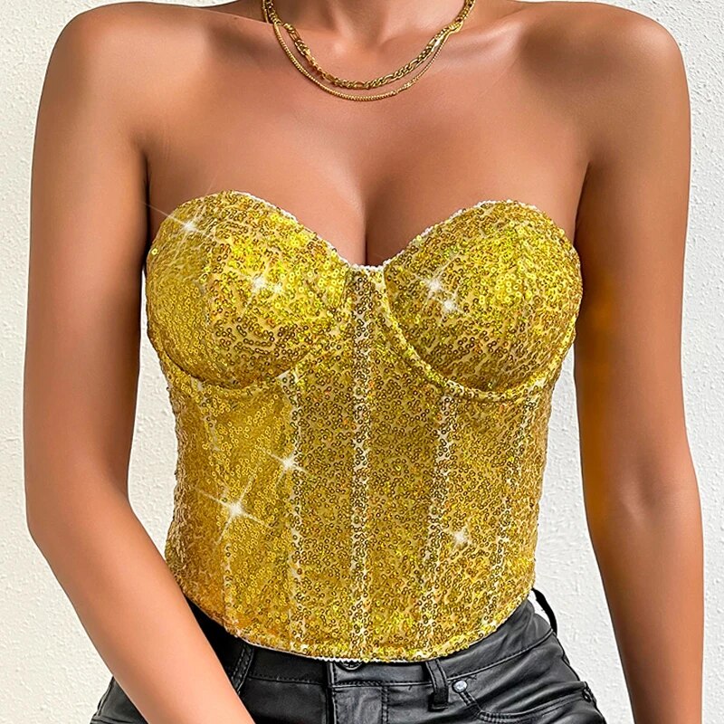 Reggiseno corsetto da donna europeo e americano, lingerie a spina di pesce, reggiseno con paillettes, biancheria intima push-up per ragazza piccante_voghion.com
