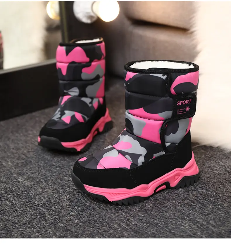 Winter Children's Fleece Thickened And Warm Outdoor Sports And Leisure High-top Snow Boots_voghion.com