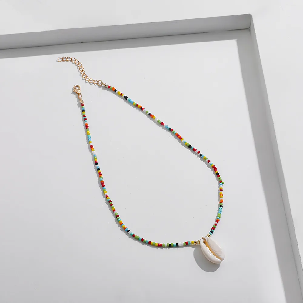Ketten Boho Winzige Saatperlen Handgemachte Webart Blume Daisy Choker Halskette Für Frauen Mode Perlenschale Schlüsselbeinkragen_voghion.com
