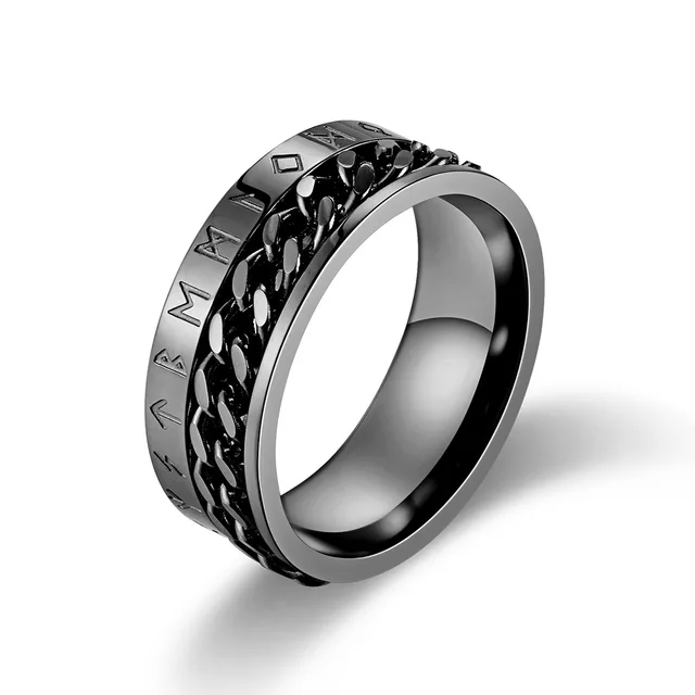 Hot sales Vintage Stainle Steel Odin Nore Viking Rune For Men Women Cool Spinner Fidget Ring Retro Nordic Amulet Jewelry_voghion.com