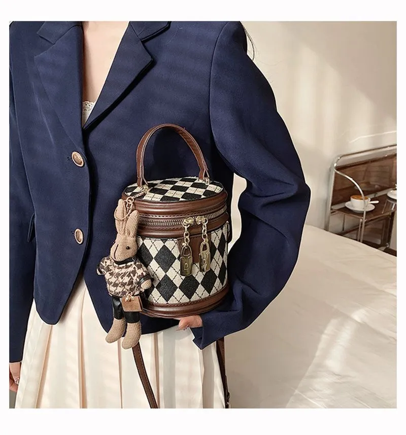 Borsa firmata, spedizione gratuita, borsa a secchiello alla moda Dia Grid, borsa a mano, borsa a tracolla per donna._voghion.com