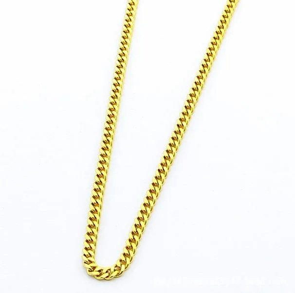 24 Zoll 5 mm vergoldete Kette Mann Frau Halsketten Schmuck für Männer Frauen verblasst nicht hohe Qualität_voghion.com