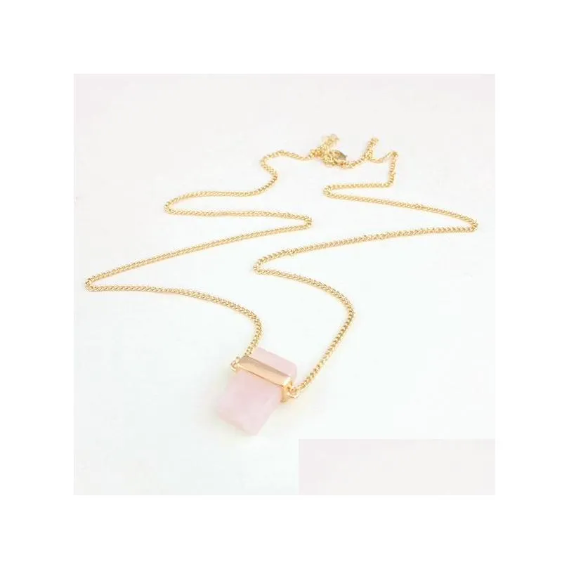Pingente Pedra Natural Colares Para Mulheres Meninas Rec Cristal Quartzo Pingentes Colar Pedra Preciosa Jóias Presente Entrega Direta_voghion.com