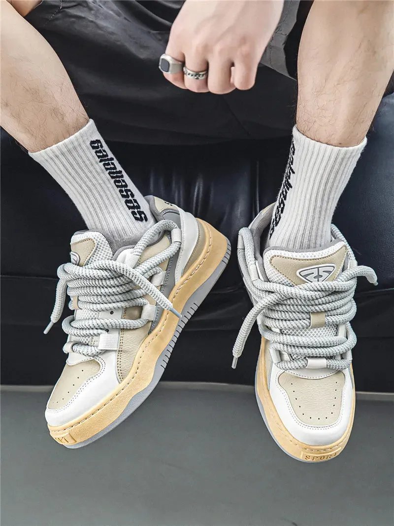 für Männer Tennis Retro Y2K Brot Hip-Hop Punk Skateboard Männliche Sneakers Paar Outdoor Sport Freizeitschuhe 240618_voghion.com