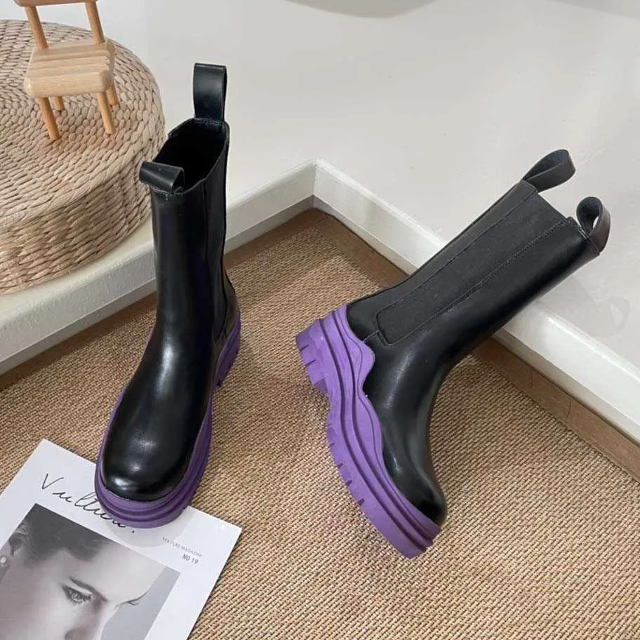 Stivali da pioggia da donna, alla moda, antiscivolo, con plateau, in vera pelle, con cristalli, da esterno, alla caviglia, invernali, autunnali_voghion.com