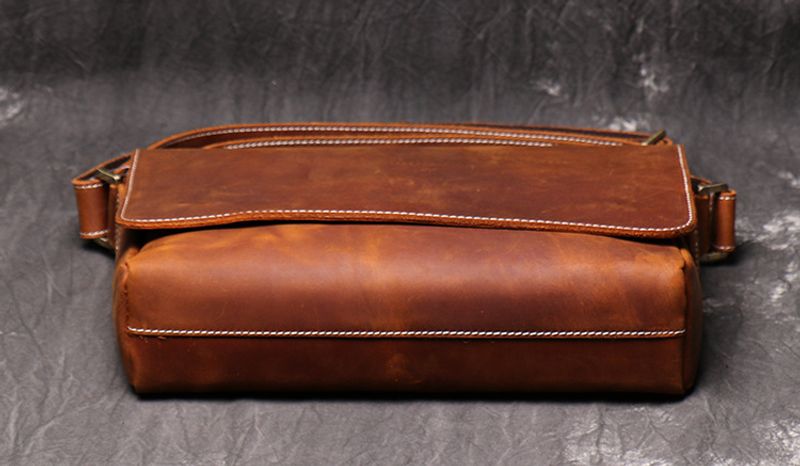 Neue Retro-Umhängetasche echtem Leder Herren, handgefertigt, aus Rindsleder Damen, Crazy Horse Leder, einfache und_voghion.com