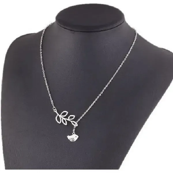 Nuovo uccello albero foglie antica lega argento collana gioielli stile esplosione donne_voghion.com