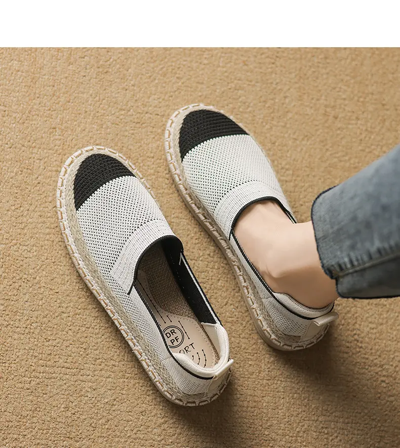 CMY Summer New Fly Woven Shoes Mesh Breathable Straw Fisherman Shoes_voghion.com