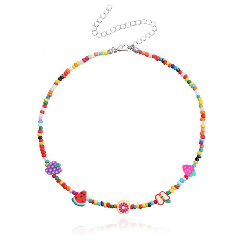Chains 2023 Summer Boho Colorful Pearl Resin Seeds Beads Handmade Collar Clavicle Choker Necklaces For Women Jewelry_voghion.com