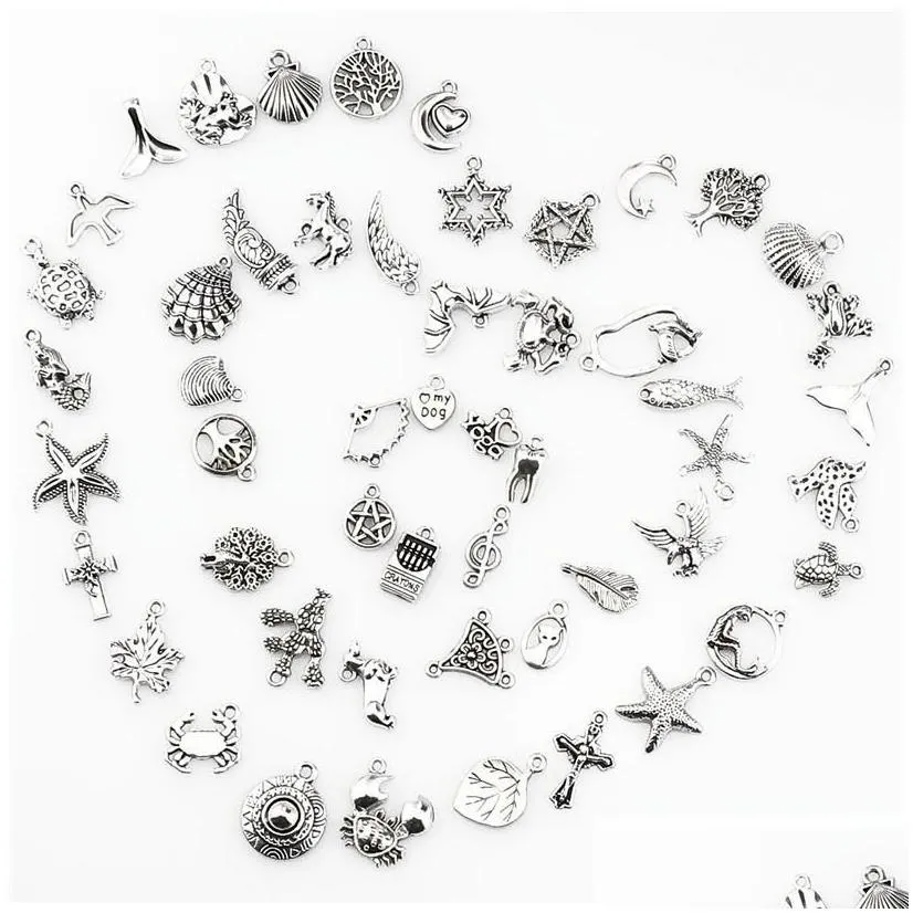 Charms Mix 120 piezas Vintage Antique Sier Mini Life Alloy Pendant Diy Making Drop Delivery Hallazgos Componentes Joyería Judía_voghion.com