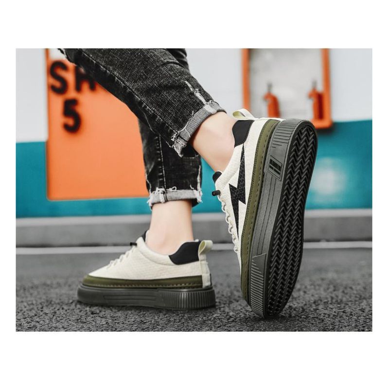 Vielseitige Casual Boardschuhe für Herren im Frühling, Teenager können auf Lederoberflächen treten, mit dicken Sohlen_voghion.com