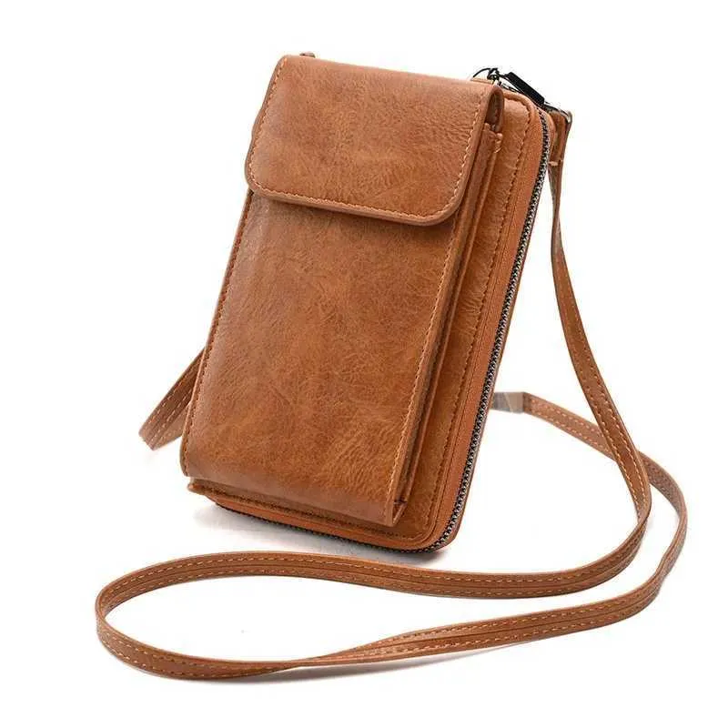 Mobile Phone Crossbody Bag Women's Soft Leather Shoulder Bag_voghion.com