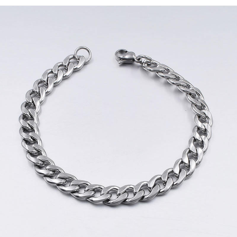 Moda uomo in acciaio inossidabile cordolo braccialetto a catena cubana braccialetto da donna a portata di mano per coppia unisex polso mano gioielli regalo festa_voghion.com