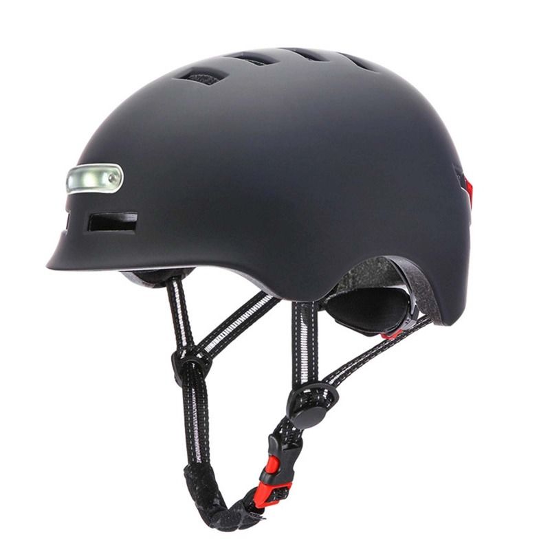 Black Mountain Bike Helmet With USB Charging Light_voghion.com