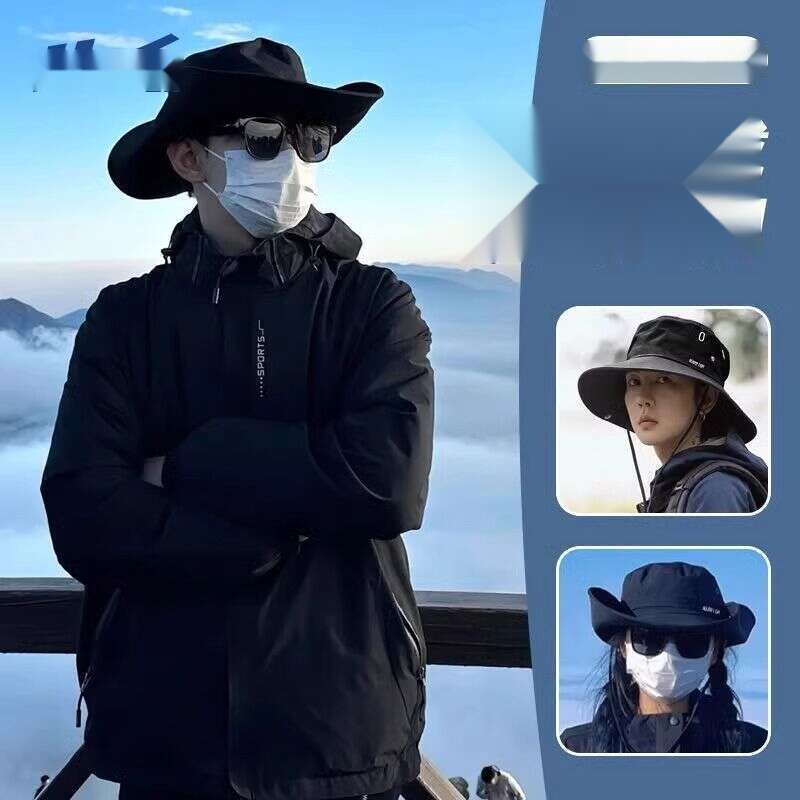 Warrior Western Cowboy Men's Summer Sunshade, UV Protection Fishing Outdoor Sunscreen Fashion Mountaineering Hat_voghion.com