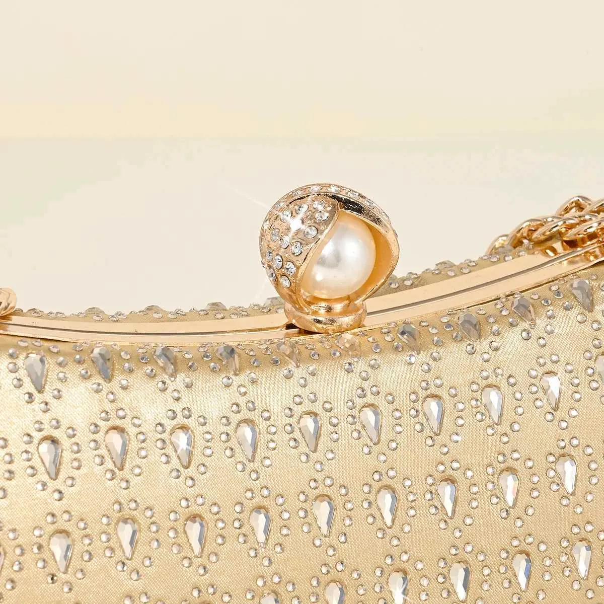 Tears dias õhtusöögikott pärlpandlaga ülemise sangaga käekott ketiga õlarahakott poolkuu rhie peo sidur Y241019_voghion.com