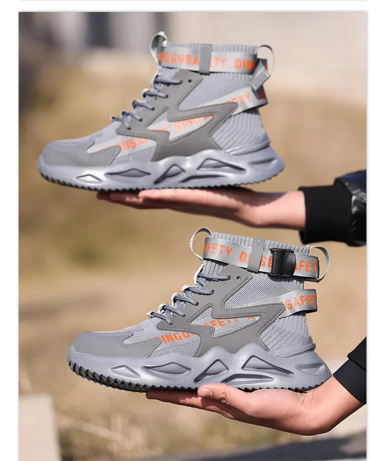 Men's Safety Boots Breathable Protective Work Footwear Steel Cap_voghion.com