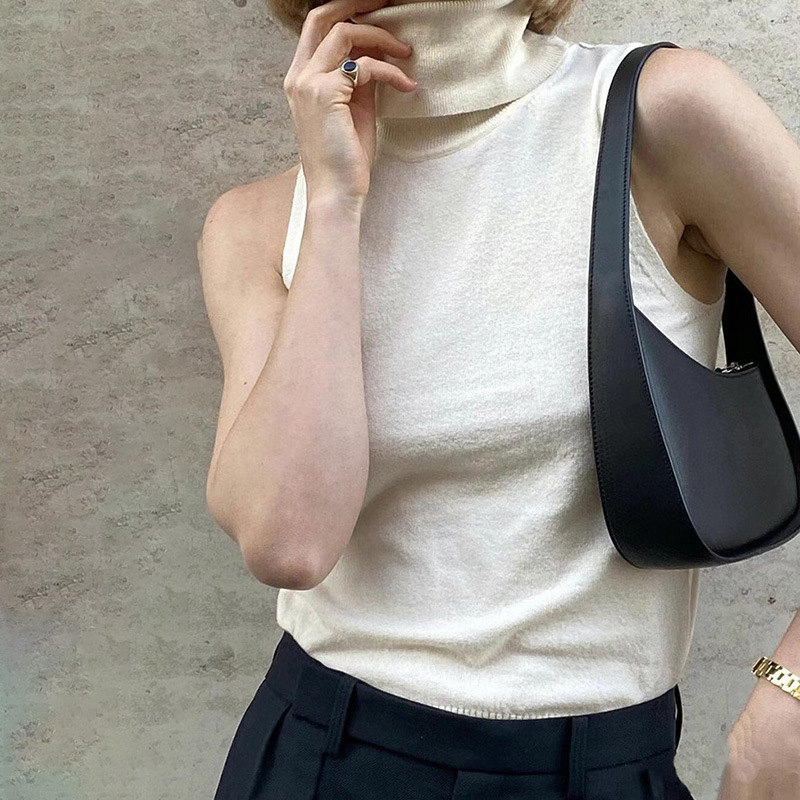 The * row New Cowhide Shopping Lunch Box Underarm Bag, Advanced and Minimalist Sofia, One Shoulder Crossbody Leather_voghion.com