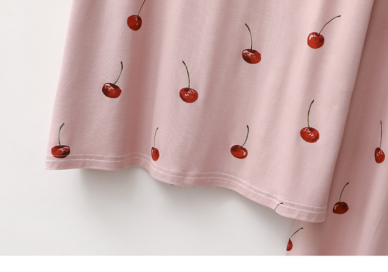 Completo pigiama donna in modal a maniche corte con ciliegie_voghion.com