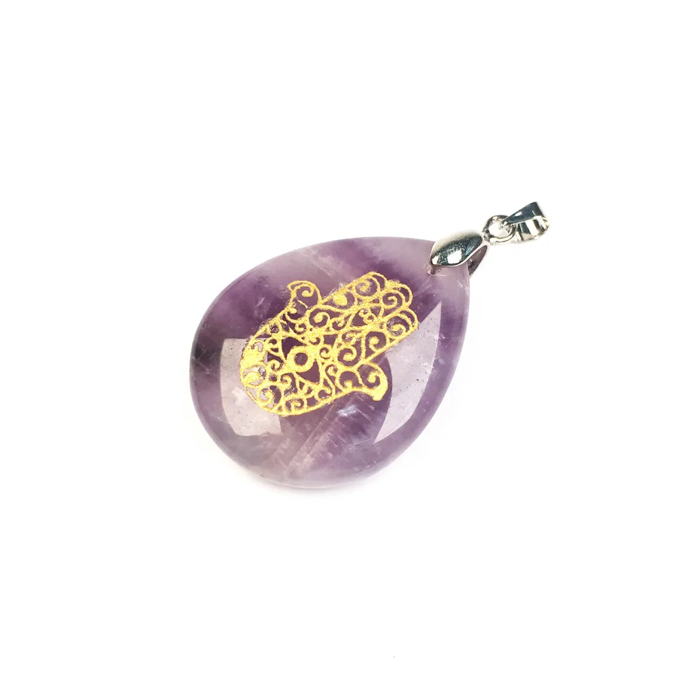 Collane con ciondolo in pietra naturale, cristallo, agate, ciondoli, amuleti Reiki, pendenti a forma di goccia d'acqua per la creazione di gioielli fai da te_voghion.com