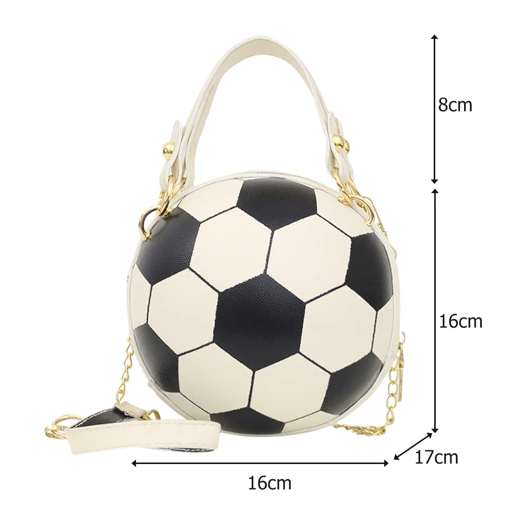 Sac à main vintage en PU pour femme, motif ballon de football, basket-ball, bandoulière sphérique, sacoche_voghion.com