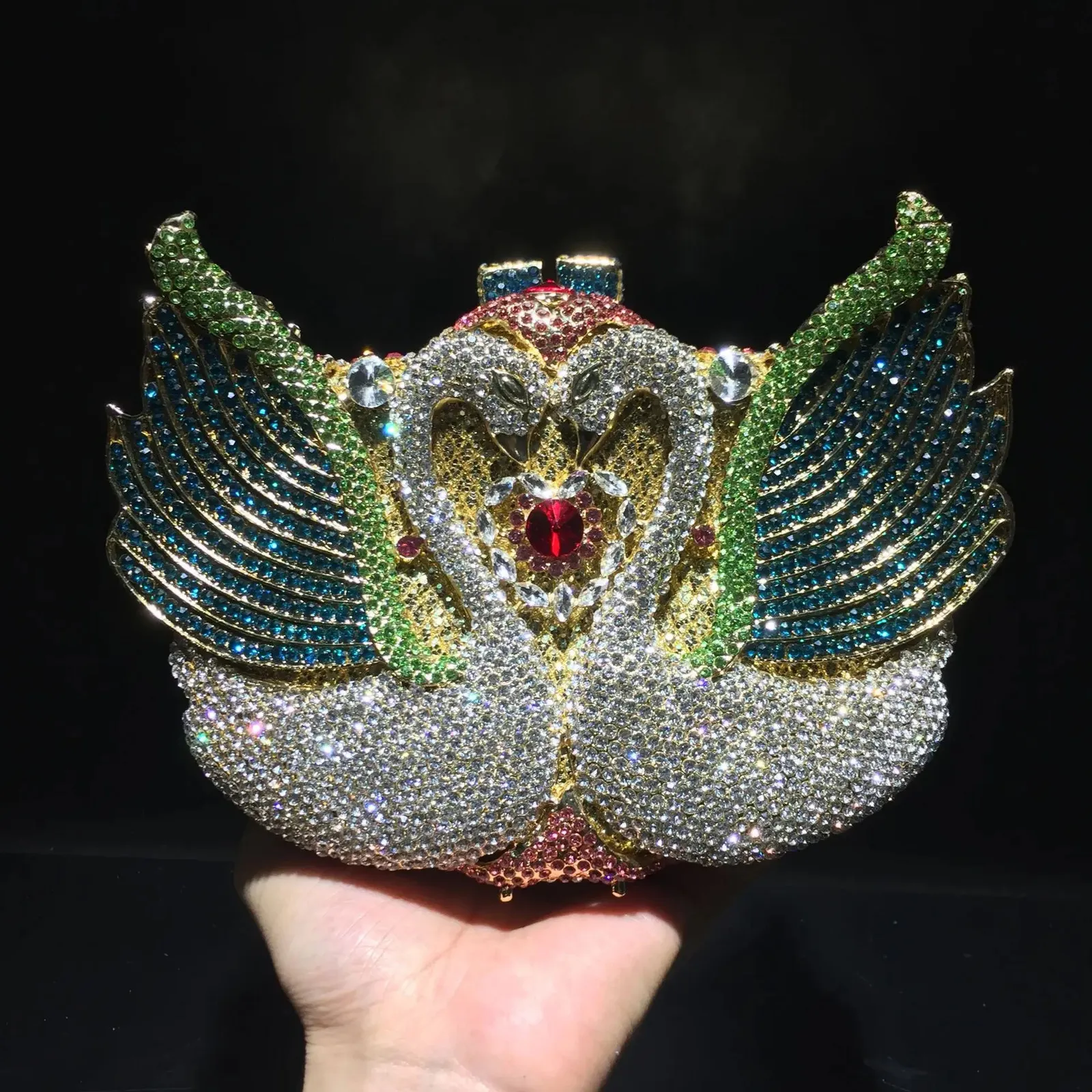 XIYUAN RosaPretoAzulDourado Cristal Noite Clutches Bolsa Oca Mulheres Metal Clutch Bolsa Casamento Festa Baile Jantar_voghion.com