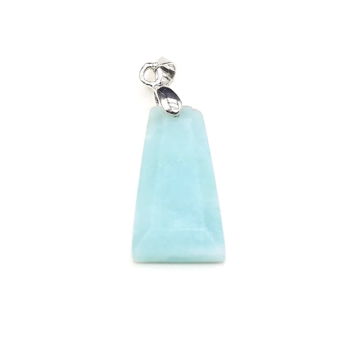 Collane con ciondolo 10 pezzi all'ingrosso pietra naturale quarzo rosa agata trapezoidale creazione di gioielli fai da te collana orecchini_voghion.com