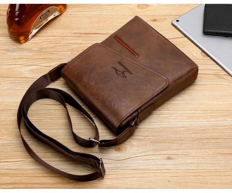 Summer Brand Kangaroo Messenger Bags Leather Casual Crossbody For Men Business Shoulder Bag Male Small Handbag_voghion.com