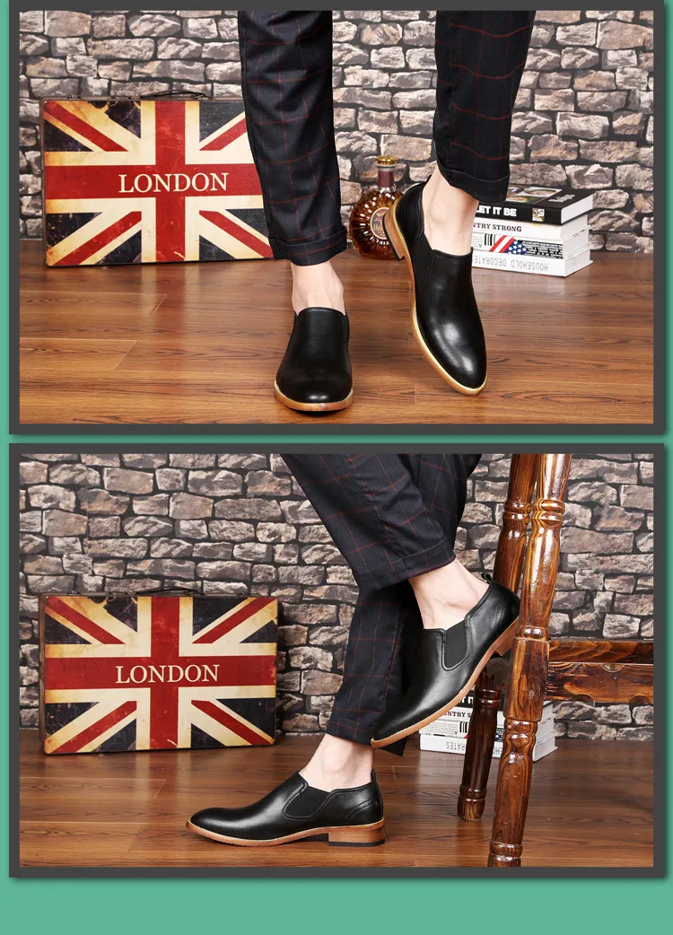 Smart Leather Shoes For Men Business Casual Pointed Toe Footwear_voghion.com